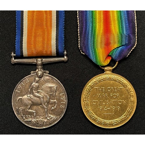 2001 - WW1 British War and Victory medals to T4-239146 Dvr AC Guantlett, ASC. Complete with original ribbon... 