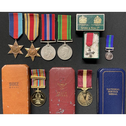 2031 - WW2 British 1939-45 Star, Africa Star, War Medal and Defence Medal. All complete with ribbons. Along... 