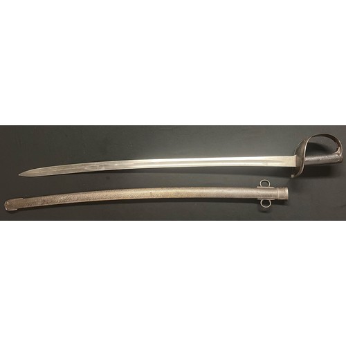 2067 - British 1885 Pattern cavalry trooper's sword with single edged fullered blade 870mm in length, maker... 