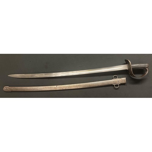 2067 - British 1885 Pattern cavalry trooper's sword with single edged fullered blade 870mm in length, maker... 