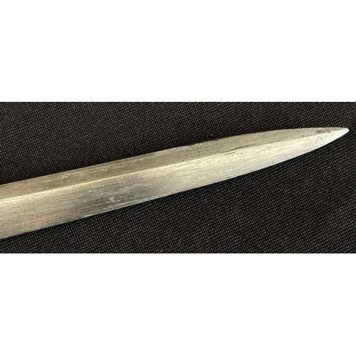 2068 - French Gras Bayonet with single edged blade 516mm in length. Maker marked and dated to spine of blad... 