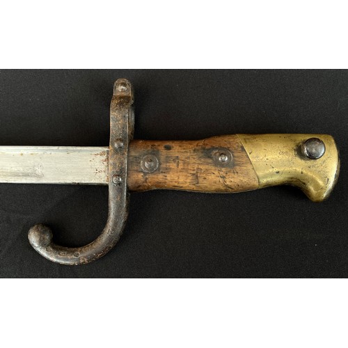 2069 - French Gras Bayonet with single edged blade 520mm in length. Maker marked St. Etienne and dated to s... 