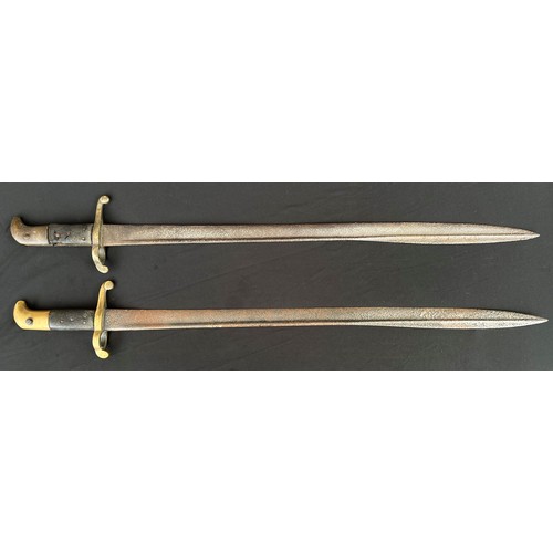 2070 - Pair of British 1855 Pattern Lancaster 'Sappers and Miners' Sword Bayonets. Both without scabbards. ... 