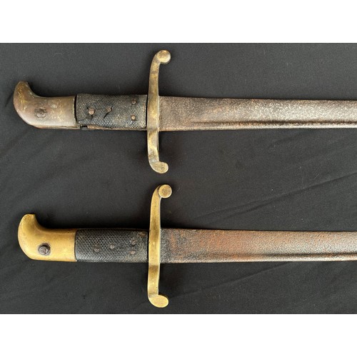 2070 - Pair of British 1855 Pattern Lancaster 'Sappers and Miners' Sword Bayonets. Both without scabbards. ... 