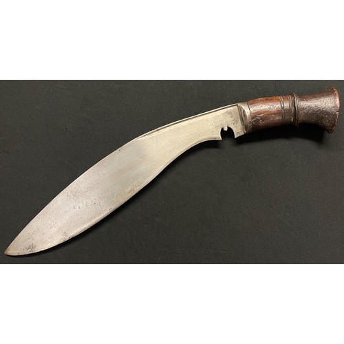 2076 - Nepalese Gurkha Kukri Knife with single edged blade 310mm in length. Marked 