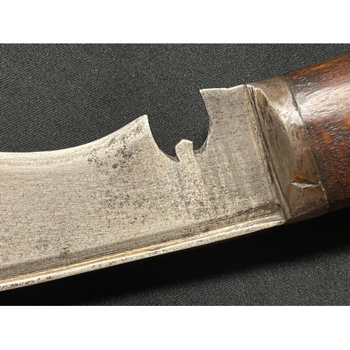 2076 - Nepalese Gurkha Kukri Knife with single edged blade 310mm in length. Marked 