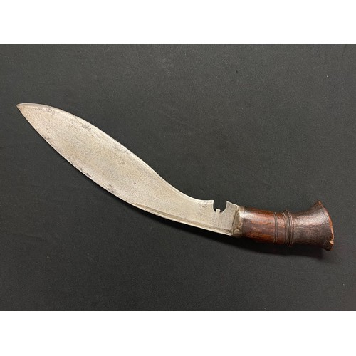 2076 - Nepalese Gurkha Kukri Knife with single edged blade 310mm in length. Marked 