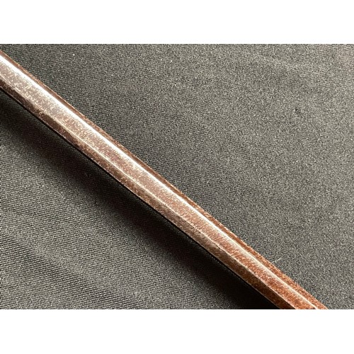 2078 - Zulu Assegai Spear with typical two colour brown and black wood haft with carved butt end. Squared m... 