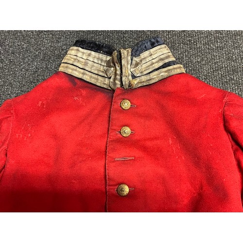 2080 - Boys Coatee with buttons and insignia of an Irish Regiment. Approx. size 30cm chest. Length from col... 