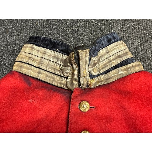 2080 - Boys Coatee with buttons and insignia of an Irish Regiment. Approx. size 30cm chest. Length from col... 