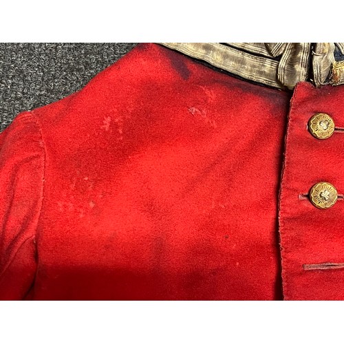 2080 - Boys Coatee with buttons and insignia of an Irish Regiment. Approx. size 30cm chest. Length from col... 