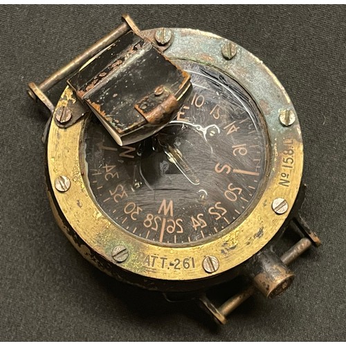 2089 - WW1 British Royal Flying Corps / Army Balloon Observers Wrist Compass. Patt. 261 No 158D. Working or... 