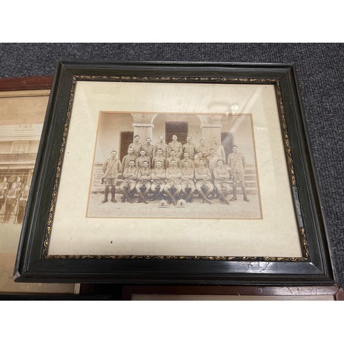 2093 - WW1 British Framed Photos and unframed prints to include: No 4 Section, B Coy. 6th Hampshire Regt, A... 