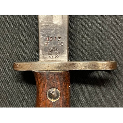 2115 - WW1 British P13 bayonet with fullered single edged blade 430mm long, maker marked 