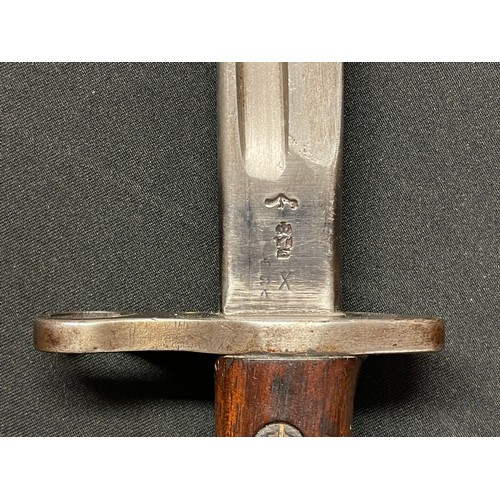 2115 - WW1 British P13 bayonet with fullered single edged blade 430mm long, maker marked 