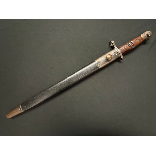 2115 - WW1 British P13 bayonet with fullered single edged blade 430mm long, maker marked 