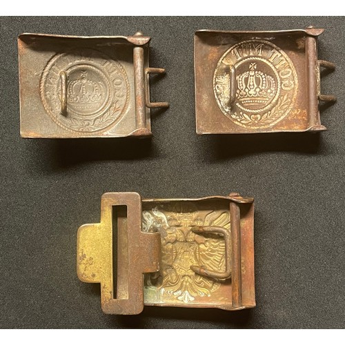 2128 - WW1 Imperial German and Imperial Russian Belt Buckles: Steel 