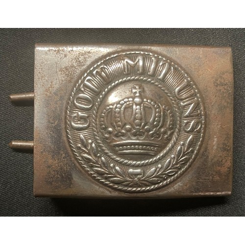 2128 - WW1 Imperial German and Imperial Russian Belt Buckles: Steel 