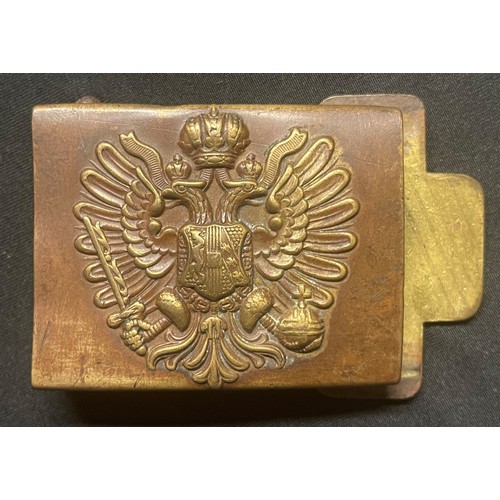 2128 - WW1 Imperial German and Imperial Russian Belt Buckles: Steel 