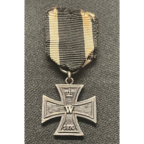 2130 - WW1 Imperial German Collection of Miniature Awards to include: 1870 Iron Cross 2nd Class with ribbon... 