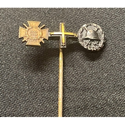 2130 - WW1 Imperial German Collection of Miniature Awards to include: 1870 Iron Cross 2nd Class with ribbon... 