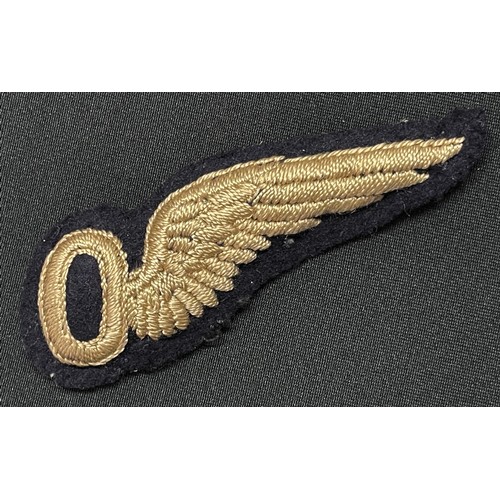 2134 - WW2 British RAF Observers Brevette wing, padded example along with a pair of RAF Volunteer Reserve c... 