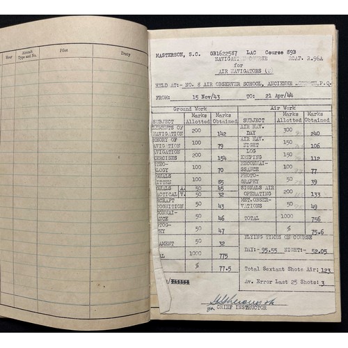 2138 - WW2 British RAF Navigators Group to 164849 Flying Officer Stanley Charles Masterson comprising of: N... 