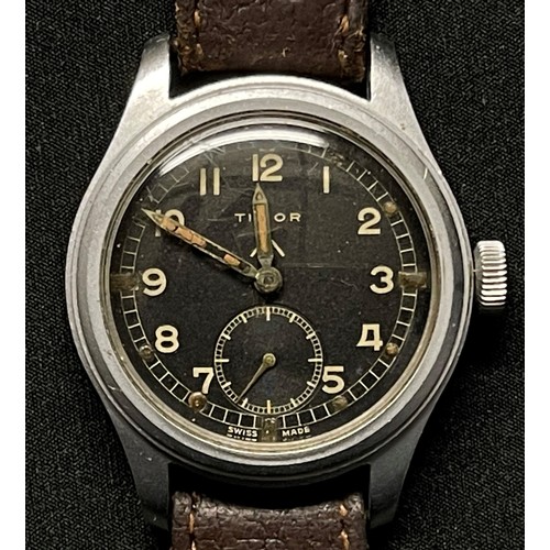 2139 - WW2 British Watch, Wrist, Waterproof by Timor. One of the so called Dirty Dozen Swiss watches order ... 