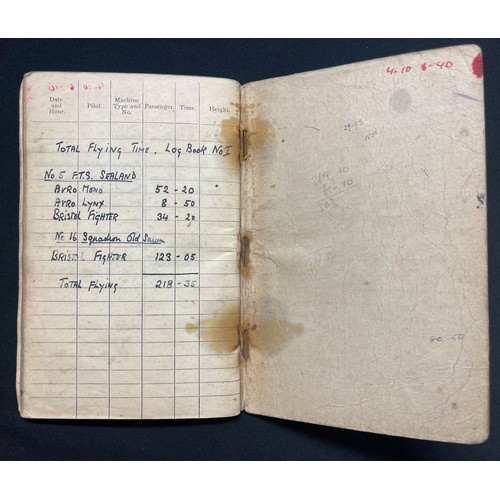 2154 - RAF Log Books to Pilot Officer Benson Railton Metcalf Freeman. RAF Log Books to a British RAF Office... 