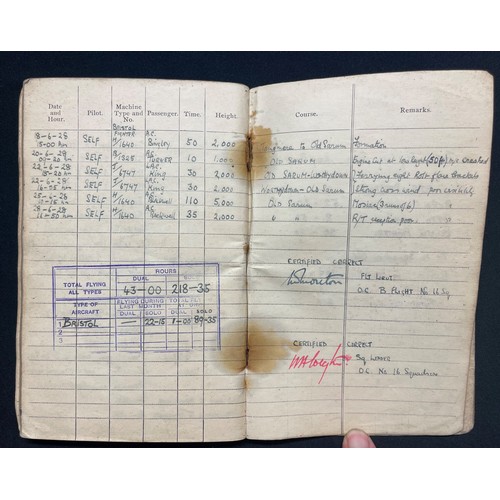 2154 - RAF Log Books to Pilot Officer Benson Railton Metcalf Freeman. RAF Log Books to a British RAF Office... 