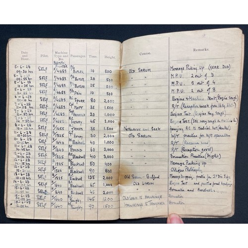 2154 - RAF Log Books to Pilot Officer Benson Railton Metcalf Freeman. RAF Log Books to a British RAF Office... 