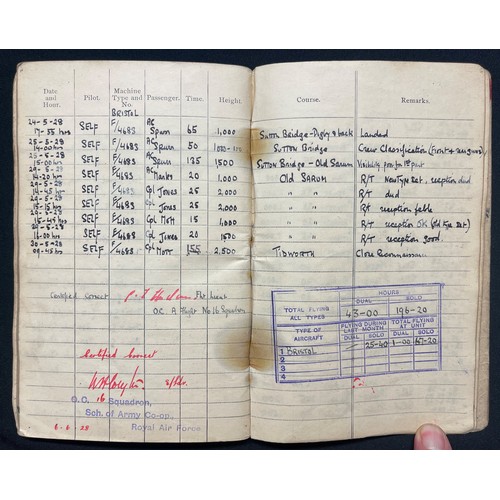 2154 - RAF Log Books to Pilot Officer Benson Railton Metcalf Freeman. RAF Log Books to a British RAF Office... 