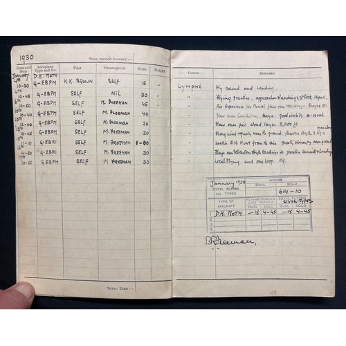 2154 - RAF Log Books to Pilot Officer Benson Railton Metcalf Freeman. RAF Log Books to a British RAF Office... 