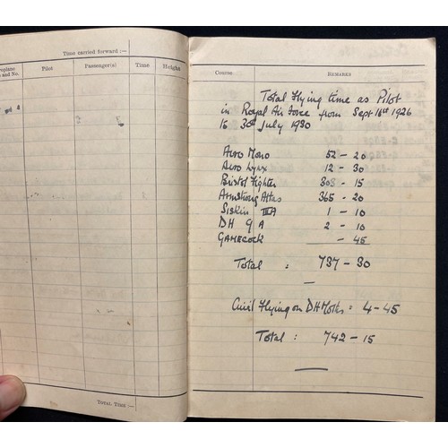 2154 - RAF Log Books to Pilot Officer Benson Railton Metcalf Freeman. RAF Log Books to a British RAF Office... 