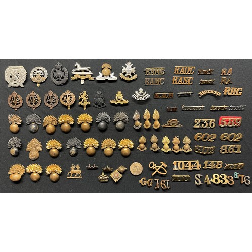 2156 - WW2 British Cap badges to include: London Scottish, Hampshires, West Yorks, Lancashire Fusiliers, No... 