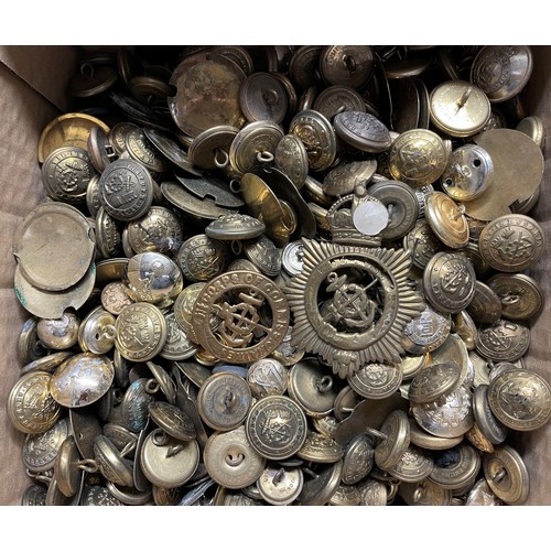 2158 - A large quantity of British Corps of Commissionaires buttons and cap badges, plus various brass buck... 