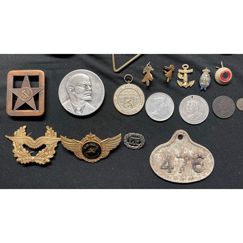 2158 - A large quantity of British Corps of Commissionaires buttons and cap badges, plus various brass buck... 