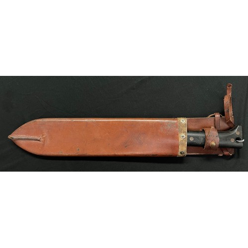 2166 - WWII Canadian machete with single edged blade 370mm in length maker marked 