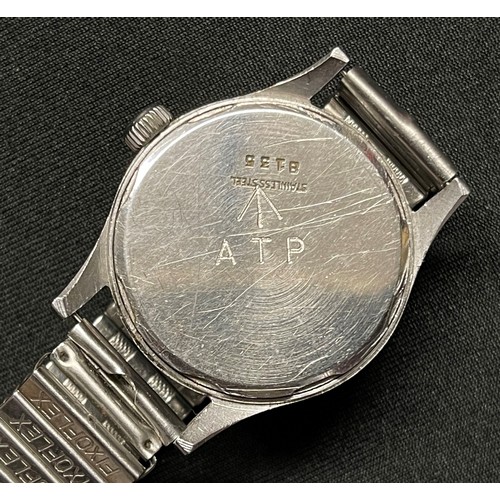 2176 - WW2 British Army issue ATP Army Trade Pattern Wristwatch by Cortebert. White Dial with Arabic Numera... 