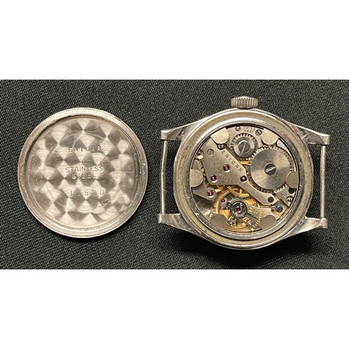 2177 - WW2 British ATP Army Trade Pattern Wristwatch with enamel dial with Arabic Numerals and separate sec... 