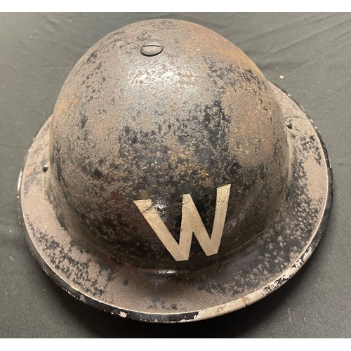 2178 - WW2 British Home Front ARP Steel helmet, 6 3/4 liner by Helmets Ltd dated 1939, ARP Officers whistle... 