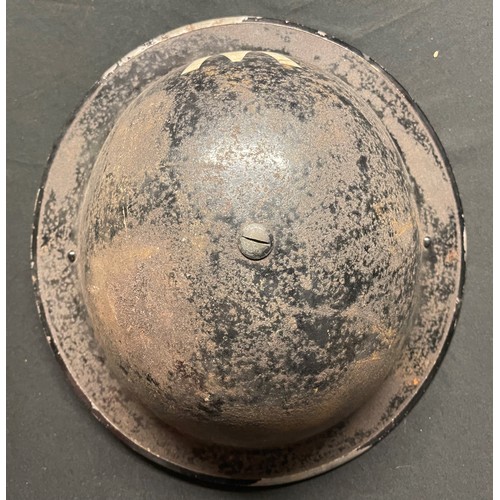 2178 - WW2 British Home Front ARP Steel helmet, 6 3/4 liner by Helmets Ltd dated 1939, ARP Officers whistle... 