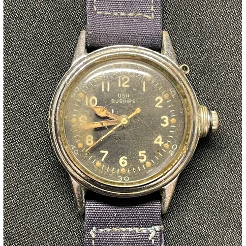 2181 - WW2 US Navy Buships (U.S. Navy, Bureau of Ships) UDT Demolition Divers Wristwatch. 17 Jewel Movement... 