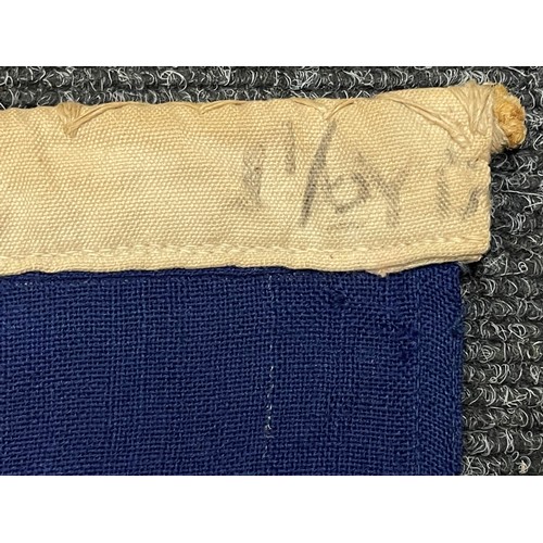 2187 - WW2 Free French Flag with Cross of Lorraine. Multipart construction and double sided. Size marked 