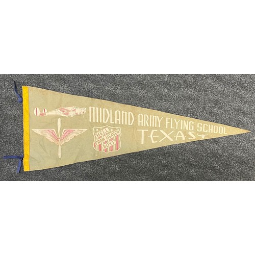 2189 - WW2 US Midland Army Flying School Texas Pennant. Printed felt. 78cm x 29cm. The flying school operat... 