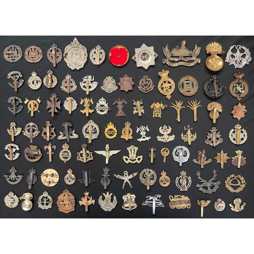 2196 - A collection of approx. 80 British cap badges to include: Northants Regt, West Yorks, Argyll & Suthe... 