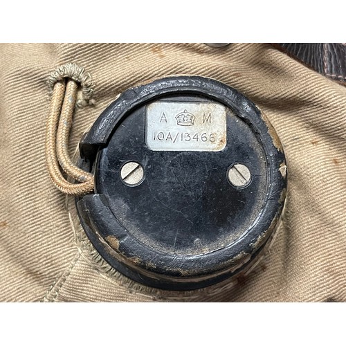 2200 - WW2 British RAF D Type Flying helmet, late pattern, complete with full wiring loom. Named to 