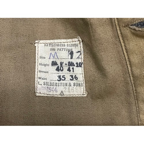 2211 - WW2 British Battledress Blouse, Corporal Kings Own Yorkshire Light Infantry. Label to interior pocke... 