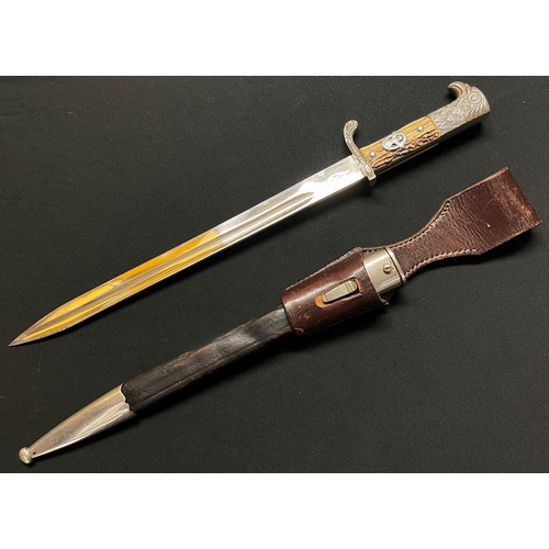 2219 - WW2 Third Reich Gendarmerie Police Side Arm. Single edged fullered blade 330mm in length, maker mark... 