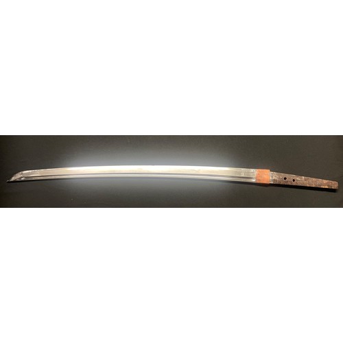 2224 - WW2 Imperial Japanese Army Officers Kyu Gunto Sword with single edged fullered blade 605mm in length... 